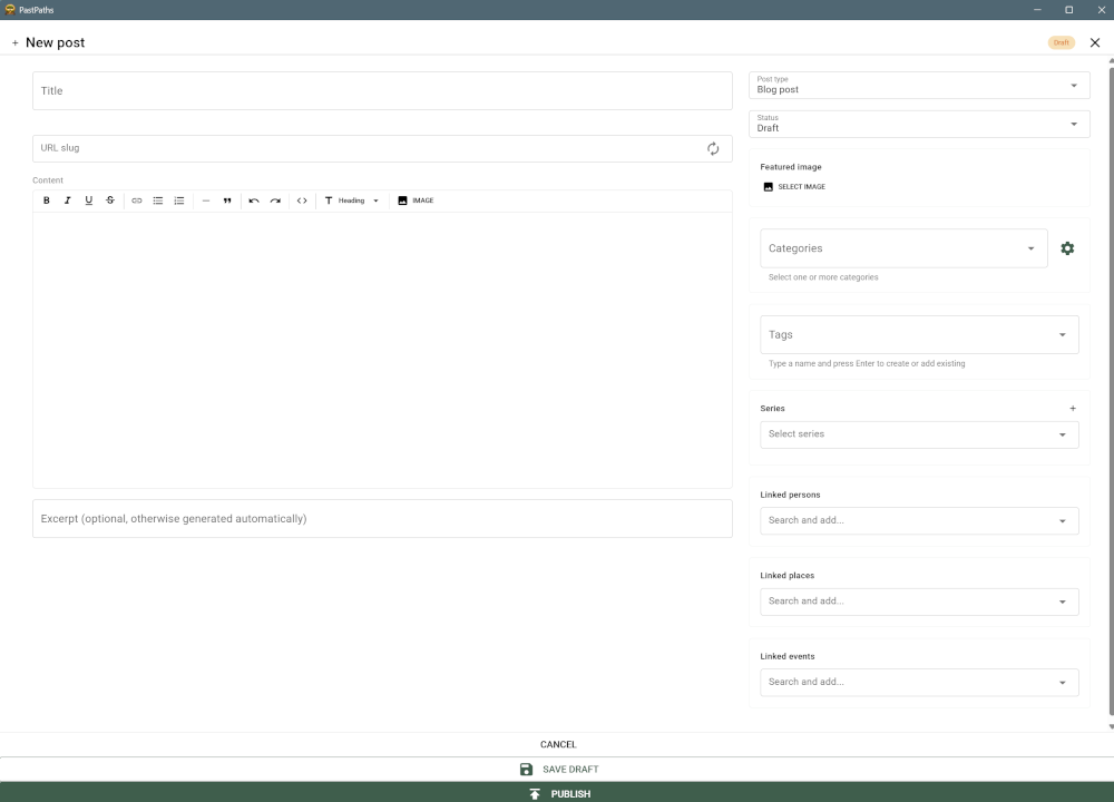 The new post form