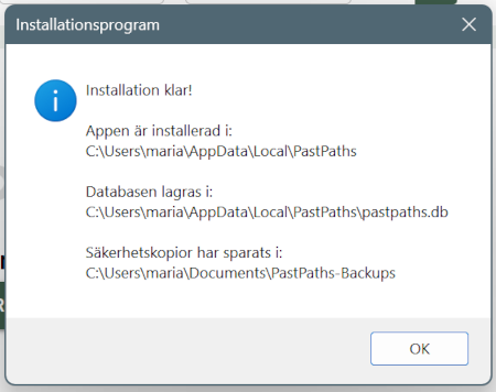 Information om var data sparas
