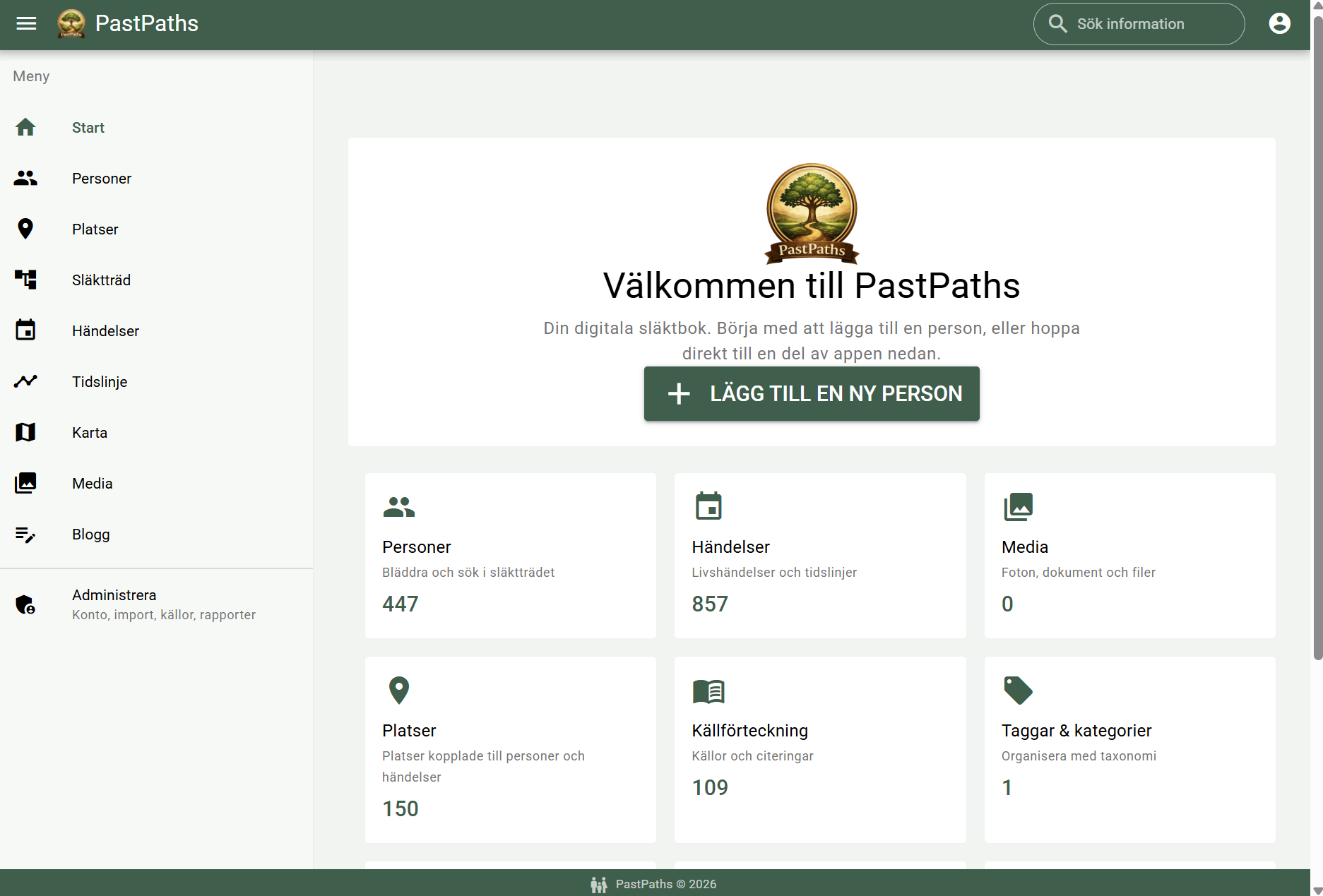 PastPaths - släktforskningsapp