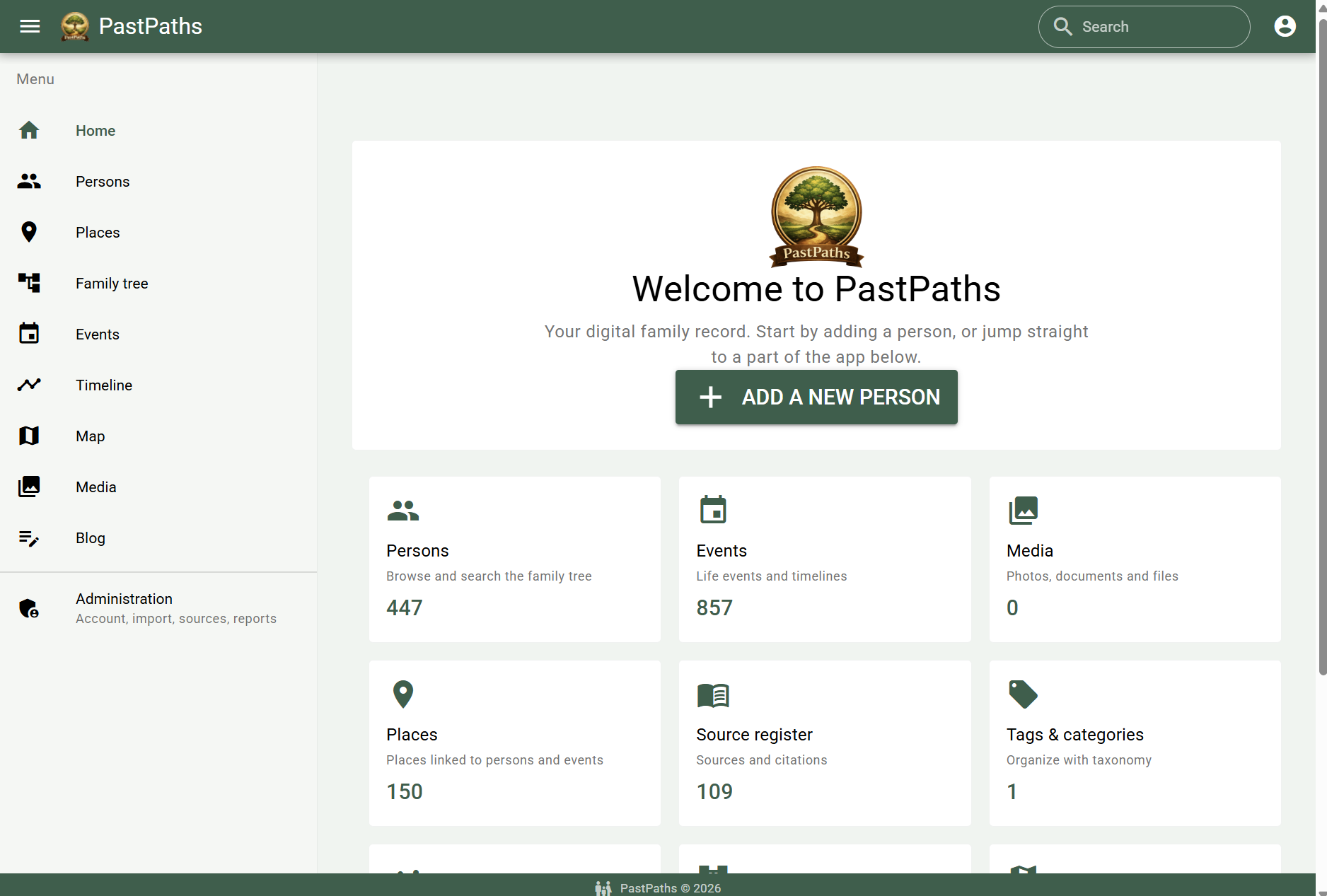 PastPaths - genealogy app
